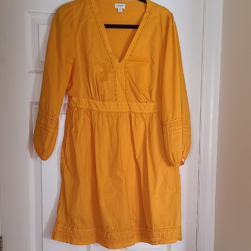 J Crew  Mustard Long Sleeve Dress